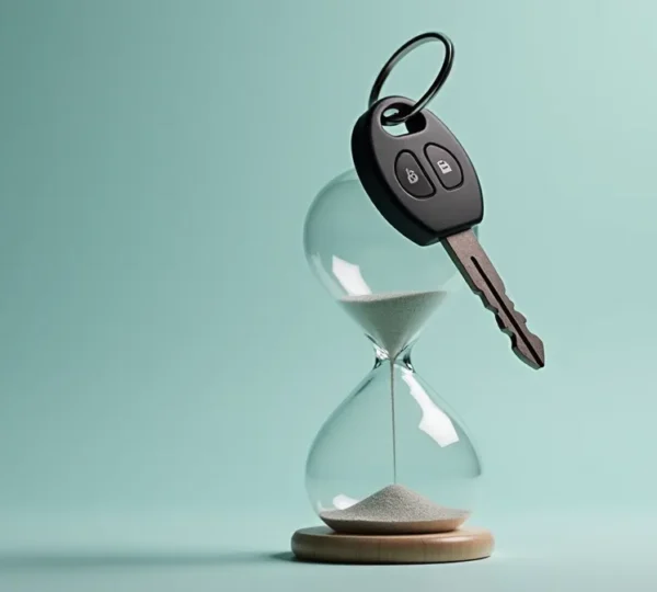 Imagen simbólica que representa la seguridad temporal de un coche